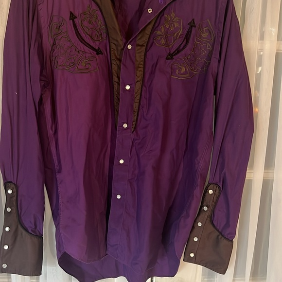 Christian Lacroix Western Embroidered Shirt Men’s Size 44/17.5” Neck Multi Color - Picture 6 of 11